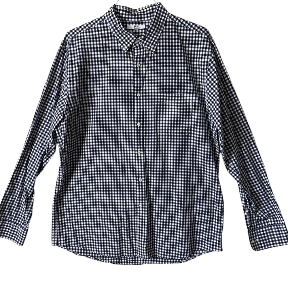 Uniqlo Men’s Black White Checkered Button Down, size XL